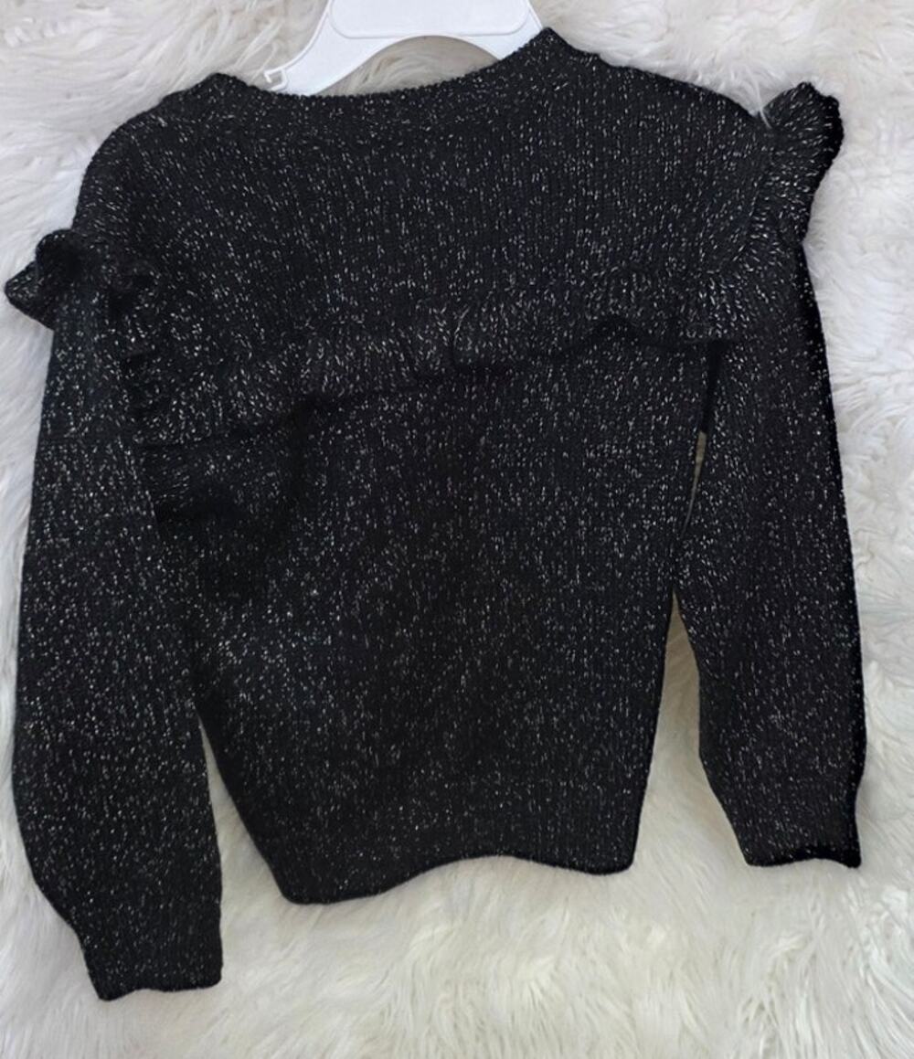 Epic Threads Toddler Girls Ruffled Metallic Sweater 3T